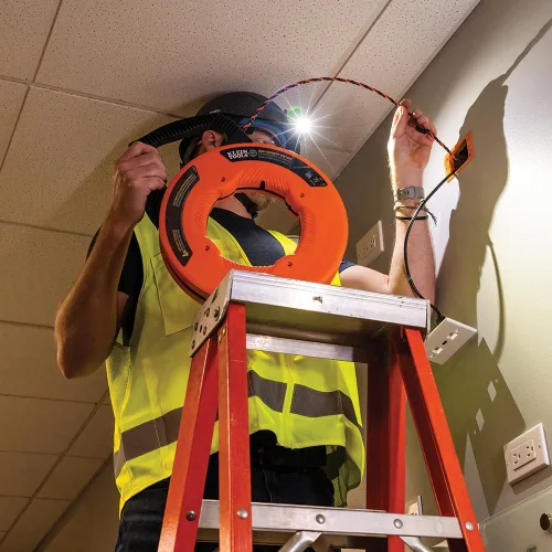 Vista 8 de Klein Tools 50375 Cinta de pescado de 75 pies, poliéster Hi-Flex, solución de tracción de cable eléctrico para flexibilidad y resistencia