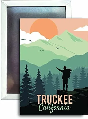 Truckee California - Imán para refrigerador de 2.5 x 3.5 pulgadas, aproximadamente destino de caminata