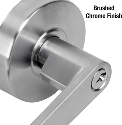 Vista 7 de Master Lock Paquete de palanca comercial y cerrojo de alta resistencia de grado 2 en cromo cepillado, entrada con llave con tope de tope, paso