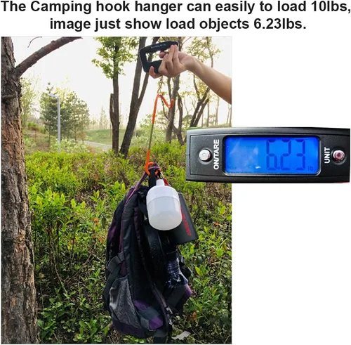 Vista 7 de Camping Lantern Hook Hanger Tent Light Outdoor Lamp Hanger Non-Slip for Camping Hiking - 2pcs