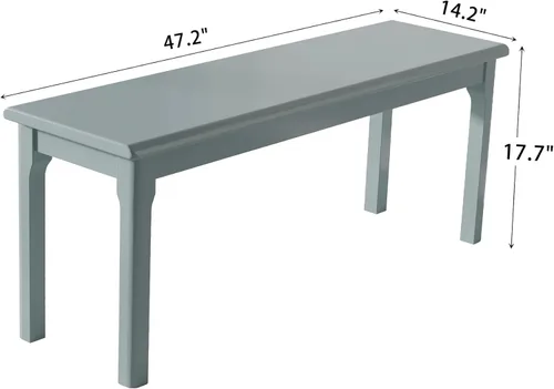 Vista 16 de Banco de comedor de madera de roble macizo, banco de entrada y extremo para dormitorio, sala de estar, cocina (marrón)