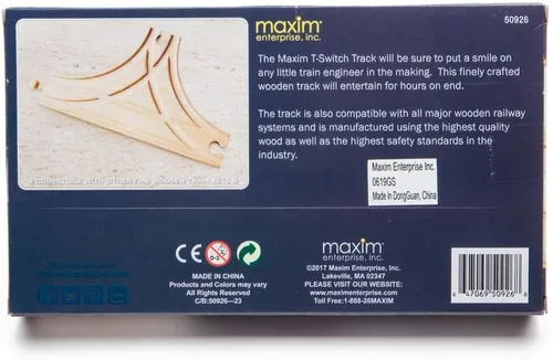 Vista 3 de maxim enterprise, inc. T-Switch Track, pista en T de madera para intersección de tren de juguete, accesorios de pista de madera compatibles