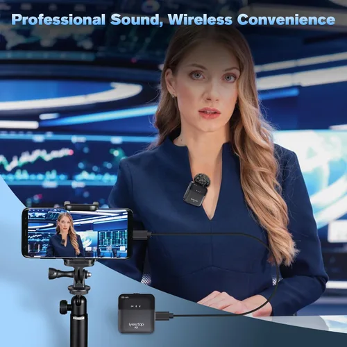 Vista 8 de Micrófono Lavalier inalámbrico con monitoreo en tiempo real/audiencia, acoplamiento de audio, acompañamiento, reverberación, silencio, cancelación