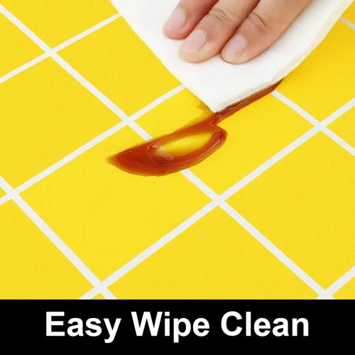 Vista 30 de Mantel rectangular, manteles de plástico elásticos ajustables con parte trasera de franela para mesas de 4 pies, manteles de vinilo impermeables