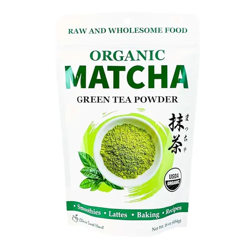 Cherie Sweet Heart Organic Matcha Green Tea Powder - Grado culinario premium, auténtico origen japonés, rico en antioxidantes, sin gluten, vegano,