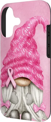 Vista 2 de Pink Cancer Support with Gnome for Breast Cancer Awareness Case for iPhone 17