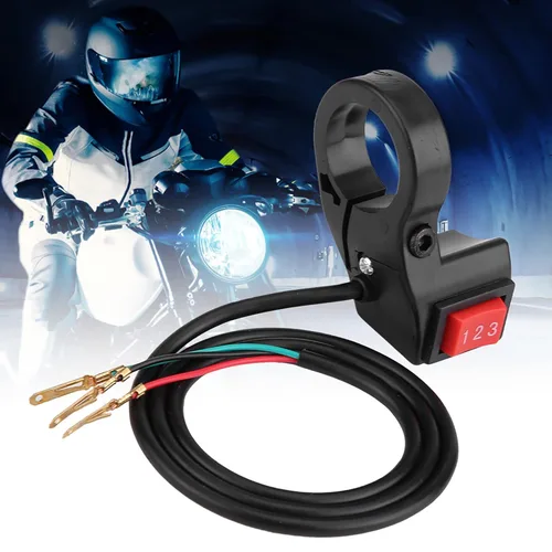 Vista 3 de Fydun Interruptor eléctrico de manillar de motocicleta de 0.866 in, 7/8 pulgadas, 3 velocidades, kit universal de scooter de bicicleta eléctrica