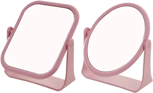 Vista 9 de NOLITOY Espejo de maquillaje giratorio de 2 piezas, espejos de decoración Espejos para Maquillaje, espejo de escritorio de doble cara, espejo