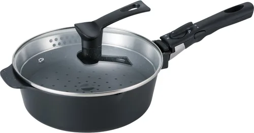 Wahei Freiz EM-9735 Multi-functional Deep Frying Pan, 9.4 inches (24 cm), Induction Compatible, Gas OVER 2