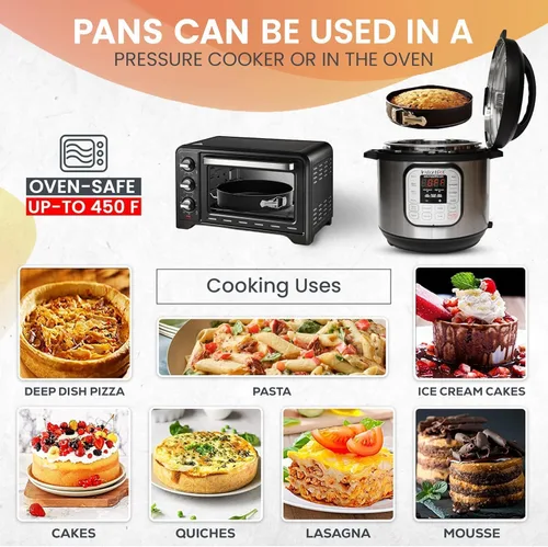 Vista 4 de RFAQK 100pcs Cake Pan Sets for Baking + Cake Decorating Supplies: 3 Non-Stick Springform Pans Set (4, 7, 9 inches), Icing Tips, Cake Leveler