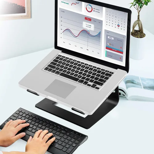 Vista 6 de Orionstar - Soporte portátil para laptop de aluminio, elevador de laptop compatible con Mac MacBook Air Pro de 10 a 15.6 pulgadas, soporte