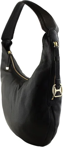 Vista 3 de Halston Heritage cx2006l1Cuero Slouchy Hobo bolsa de hombro, Negro