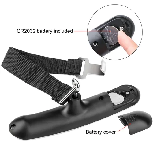 Vista 7 de BROMECH Báscula digital de equipaje, báscula de equipaje colgante de 110 libras, báscula de pesaje portátil de maleta de acero inoxidable, báscula