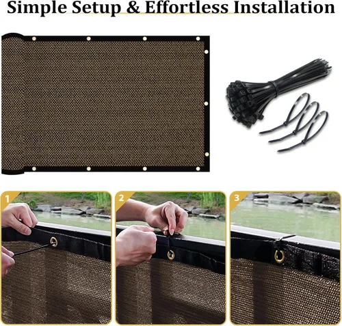 Vista 4 de Shade&Beyond - Pantalla de privacidad para valla de 3 x 10 pies, resistente, 170 GSM, cubierta de malla para pared, jardín, patio trasero