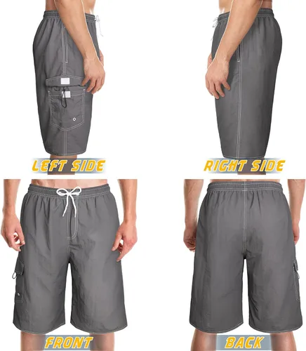 Vista 5 de Traje de baño para hombre, de secado rápido, con forro de malla, divertido traje de baño