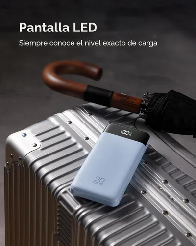 Vista 8 de Charmast 20000mAh Cargador Portátil con Cables Integrados, Banco de Energía de 22.5W para Viajes con Carga Rápida, Batería Externa USB C