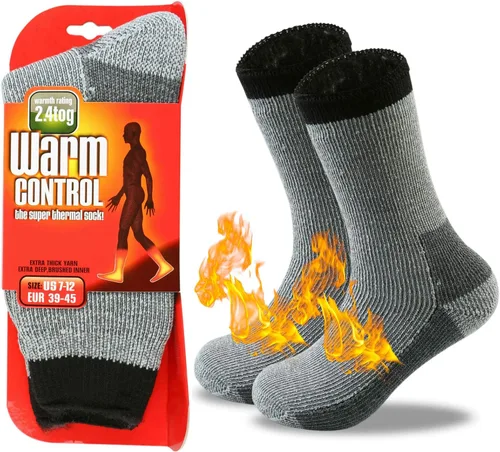 Jarseen Calcetines térmicos con forro de lana cálida para hombre y mujer, calcetines térmicos, botas gruesas, calcetines térmicos para clima frío