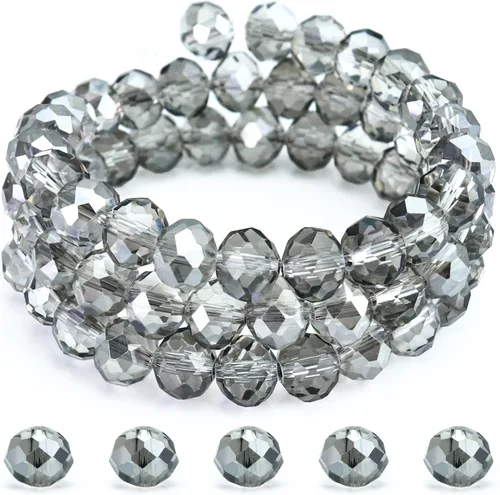 Vista 8 de Dowarm 400 cuentas de cristal de cristal, cuentas Briolette para hacer joyas, cuentas de cristal Rondelle de 0.157 pulgadas para manualidades