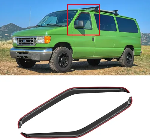 Vista 68 de Viseras de ventana para Chevrolet Silverado y GMC Sierra 1500 Crew Cab 2014-2018, protectores de lluvia, deflector de ventilación, sombra humo