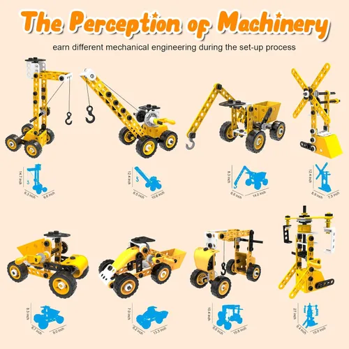 Vista 7 de Juguetes de construcción STEM, juego de construcción 10 en 1 para niños en edad preescolar, juegos creativos educativos, idea de regalo