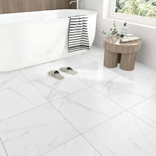 Vista 13 de WESTICK Azulejos autoadhesivos de mármol blanco para despegar y pegar, azulejos de suelo de cocina impermeables para despegar y pegar, azulejos