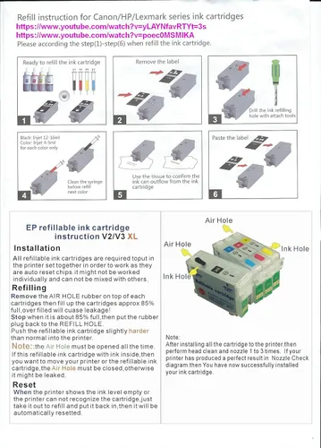 Vista 6 de INKPRO - Tinta de repuesto universal de 4 x 3.4 fl oz para impresoras Canon HP Brother Lexmark Dell (juego de 4 colores), cian