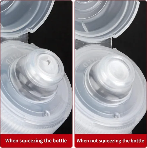 Vista 2 de Botellas exprimibles de condimentos, sin BPA, botellas para salsas, dispensador de aceite de oliva, paquete de 4 unidades de salsa de tomate de 17