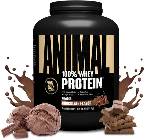 Animal 100% Proteína de Suero en Polvo – Mezcla de suero para pre-entrenamiento o post-entrenamiento, recuperación o reemplazo de comida bajo en