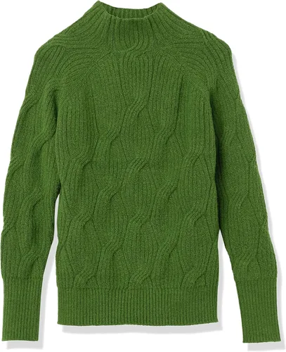 Vista 9 de Yaxa ESSENTIALS - Suéter trenzado suave al tacto con cuello alto para mujer