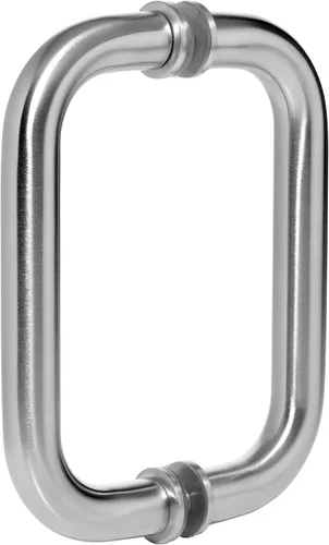 Dynasty - Manija tubular para puerta de ducha, 6 pulgadas, níquel satinado, espalda con espalda