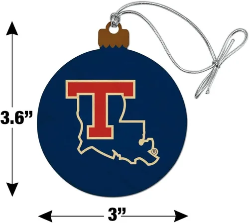 Vista 6 de GRAPHICS & MORE Louisiana Tech University Bulldogs Logo Madera Árbol de Navidad Adorno de vacaciones