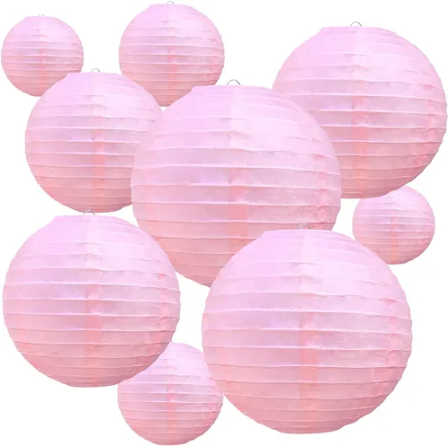 Vista 19 de BEISHIDA 10 Linternas de Papel Blancas Decorativas Chinas/Japonesas Colgantes Redondas de Papel Lámpara para Cumpleaños, Bodas, Navidad, Nupcial