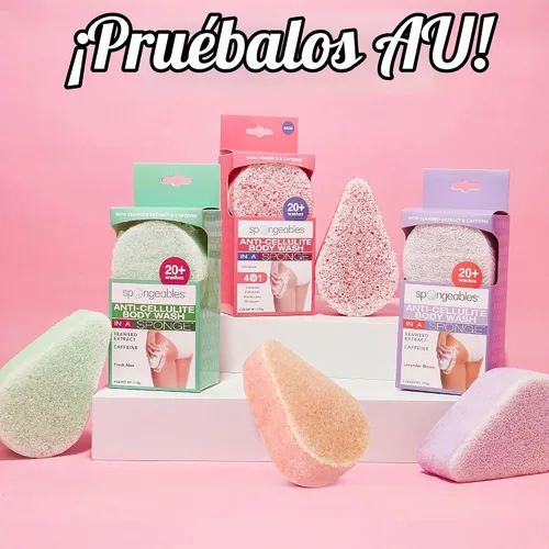 Vista 7 de Spongeables Jabón Corporal Anticelulítico en una Esponja de Más de 20 Lavados, Aloe Fresco, 1 Unidad Verde aloe