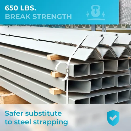 Vista 5 de IDL Packaging Recarga para kits de flejado de cable tejido portátil de 1/2 pulgada para flejado de embalaje – Rollo de flejado de cable tejido