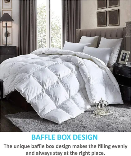 Vista 4 de PURE ECO 100% algodón egipcio con 600 hilos, 300 GSM, edredón de 3 piezas con 2 fundas de almohada para todas las estaciones, extra suave, lujoso