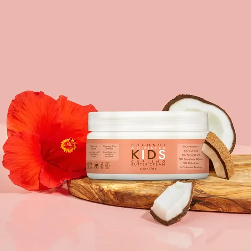 Vista 7 de SheaMoisture Crema de peinado para rizos para definición de rizos de coco e hibisco y desenredar para cabello de niños 6 fl oz