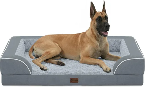 Vista 62 de Camas ortopédicas para perros grandes, cama de espuma viscoelástica impermeable para mascotas grandes con lados 89x56 cm, sofá para perros grandes