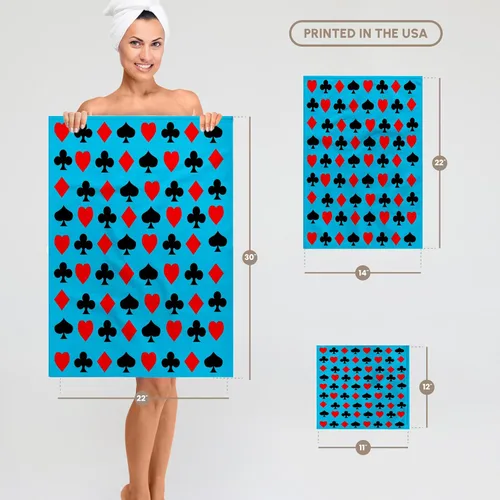 Vista 5 de 3dRose Playing Cards Pattern. Cool Design. Blue. Popular Image. 11x12 Wash Cloth for Face and Body