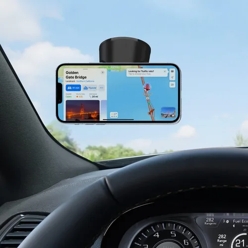 Vista 3 de Kenu Airbase - Soporte magnético para salpicadero y parabrisas de automóvil, soporte magnético para teléfono celular con pivote de 360 grados