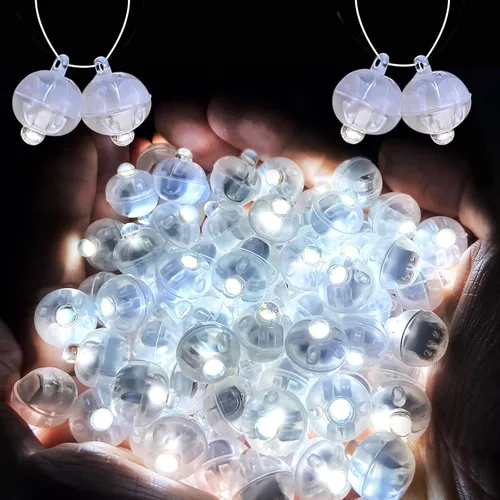 Vista 13 de 50 unidades de luces LED mini, globos LED intermitentes para luces de fiesta de neón, linternas de papel, huevos de Pascua, fiesta de cumpleaños