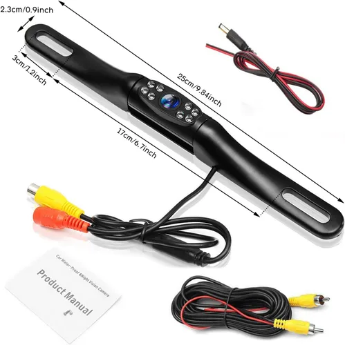 Vista 8 de Kairiyard Cámara de respaldo de matrícula, impermeable, vista trasera de 170°, cámara de visión trasera, visión nocturna, sistemas de cámara