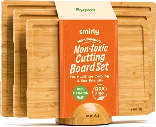 Vista 11 de SMIRLY Tabla de cortar de madera de abedul para cocina, tablas de cortar de madera para preparación de comidas, servir, embutidos - Utensilios