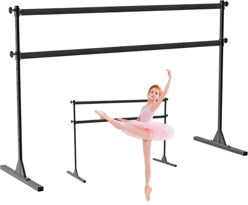 Vista 12 de SELEWARE Barra de ballet independiente de altura ajustable, barra de ballet resistente, barra de baile, soporte movimientos de barra, estiramiento
