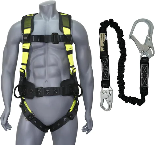 Vista 17 de Kit de arnés de protección contra caídas cómodo AFP Demon – Arnés de seguridad de cuerpo completo OSHA/ANSI PPE para trabajo de construcción