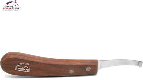 Vista 5 de Equine Care Cuchillo de pezuña para zurdos – Hoja de acero corta J2 afilada, herramienta profesional para recortar pezuñas de caballo, cabras
