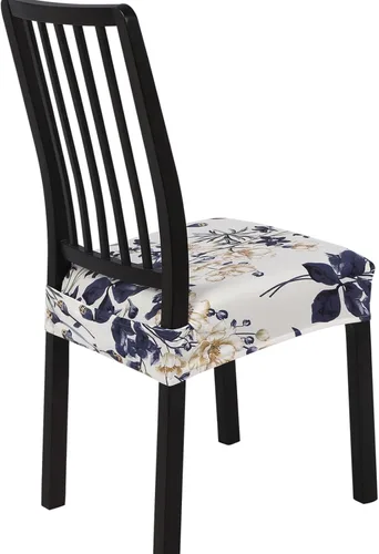 Vista 63 de SearchI Fundas de asiento para sillas de comedor elásticas, juego de 4, suaves, extraíbles, lavables, fundas protectoras de asiento para sillas