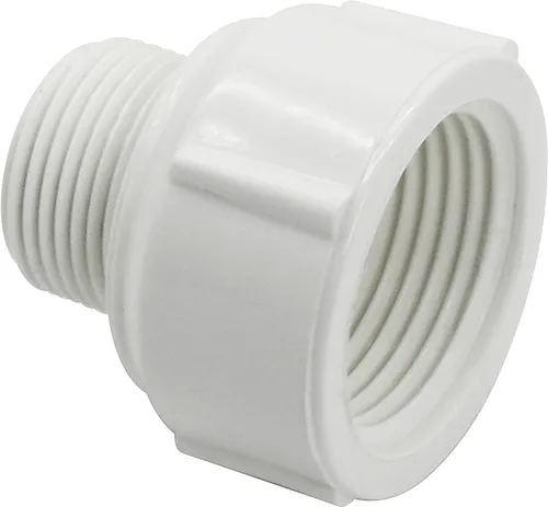 Vista 2 de Reductor de manguera de jardín de PVC Acoplamiento de buje hembra 1/2 "macho a 3/4" hembra adaptador de rosca conector a accesorios de tubería blanco