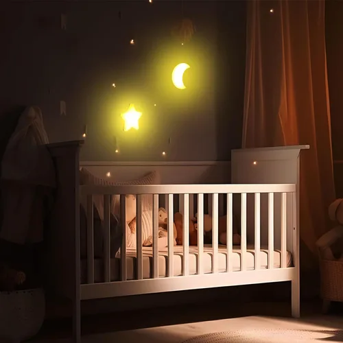 Vista 7 de Mudder Paquete de 2 luces nocturnas enchufables a la pared, luz nocturna LED suave, linda lámpara de pared para cuarto de bebé, sensor cálido, luz