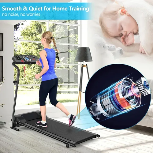 Vista 3 de GYMAX Caminadora plegable, máquina de correr de instalación gratuita de 3.0 HP con altavoz Bluetooth, monitor de pantalla táctil HD, control