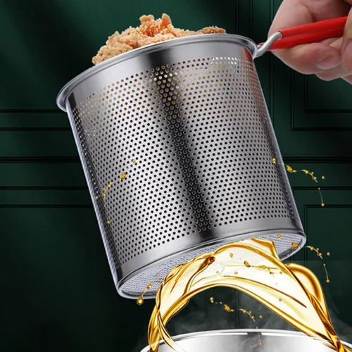Vista 6 de UPKOCH Olla de freidora profunda de 4 litros, 1 juego pequeño con cesta, freidora de aceite profundo de acero inoxidable, cocina de pollo de mano